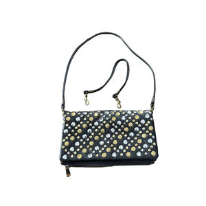 Women's Deena & Ozzy Black Gold Studded Clutch Wristlet One Size